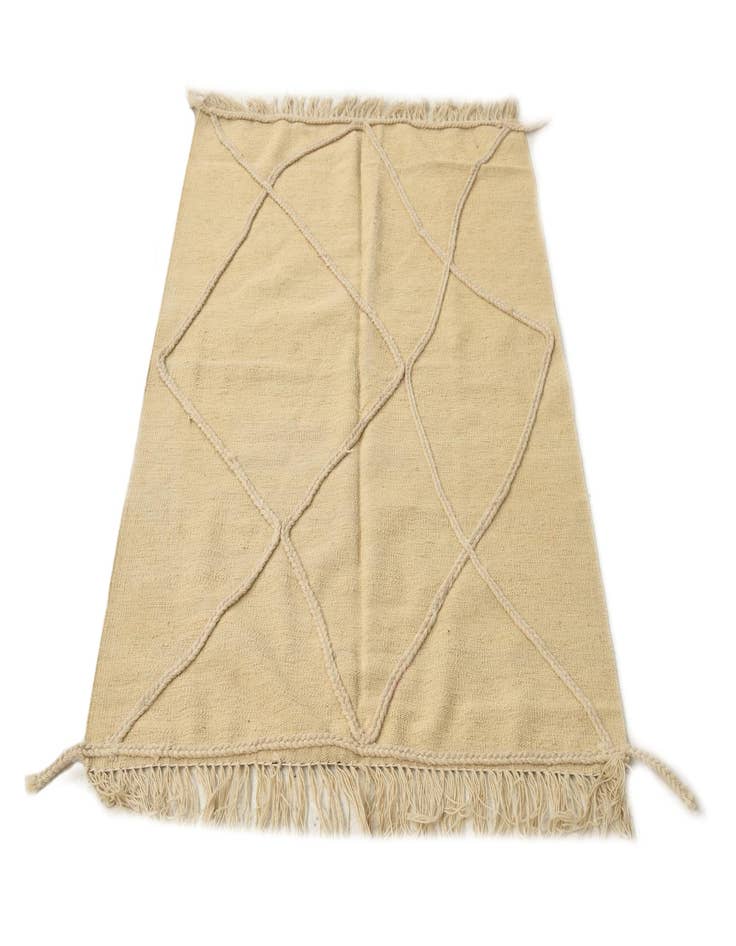 Detail image of 2' 4 x 4' 11  Hand Knotted Moroccan Wool Runner Rug