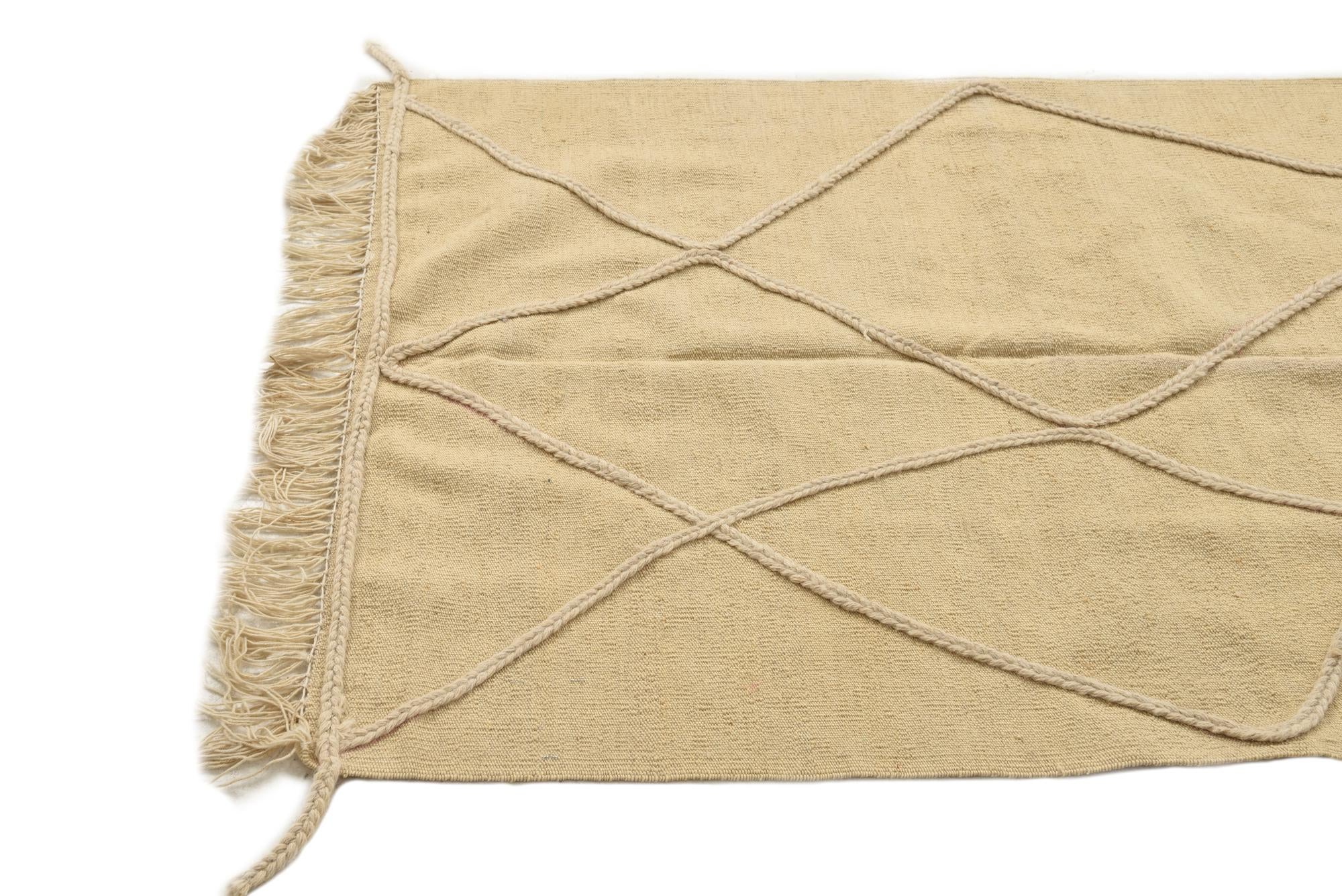 2' 4 x 4' 11 Hand Knotted Moroccan Wool Runner Rug