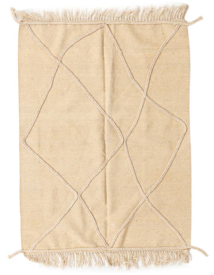 Detail image of 2' 4 x 4' 11 Hand Knotted Moroccan Wool Runner Rug