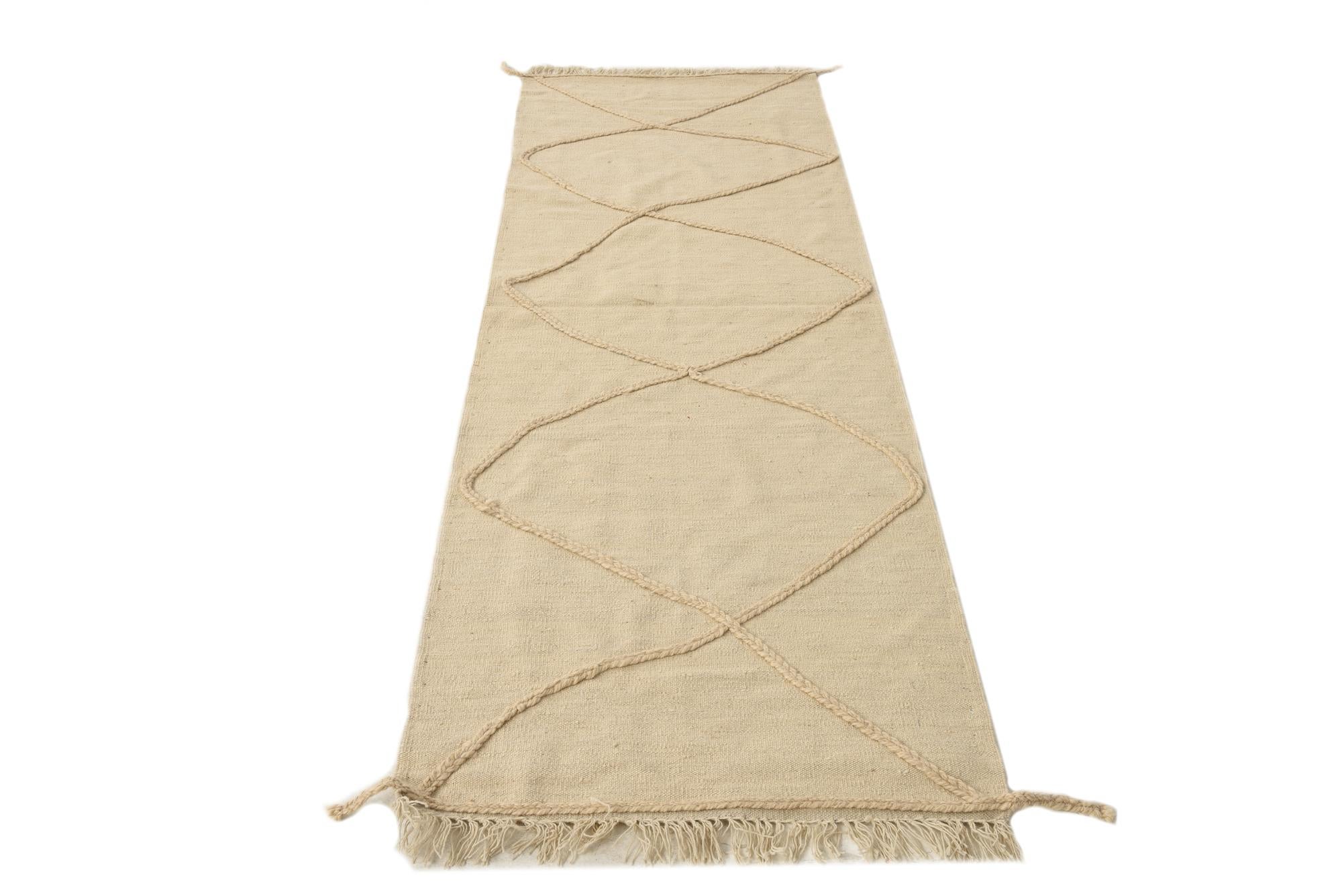 2' 8 x 8' 2 Hand Knotted Moroccan Wool Runner Rug