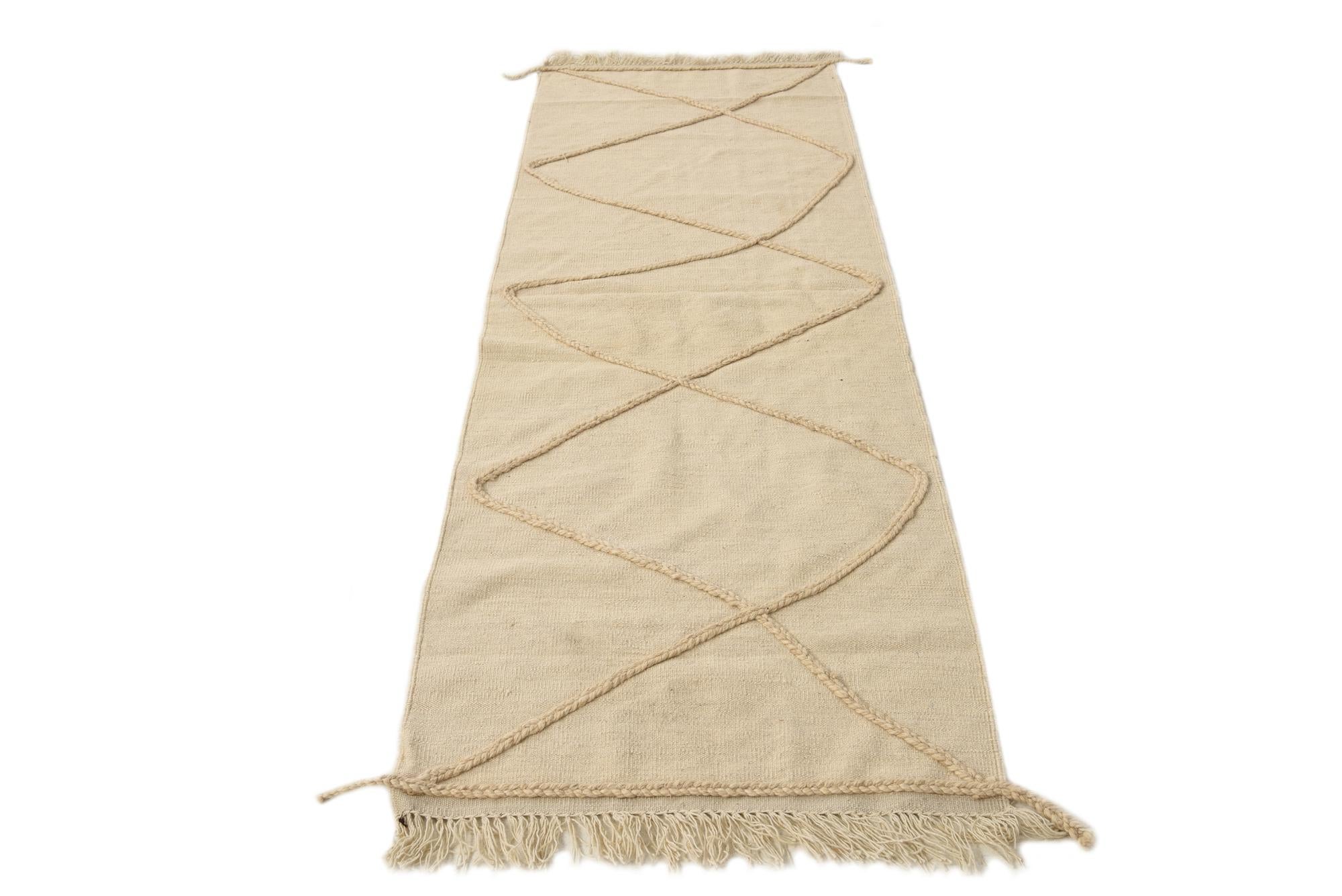 2' 7 x 8' 4 Hand Knotted Moroccan Wool Runner Rug