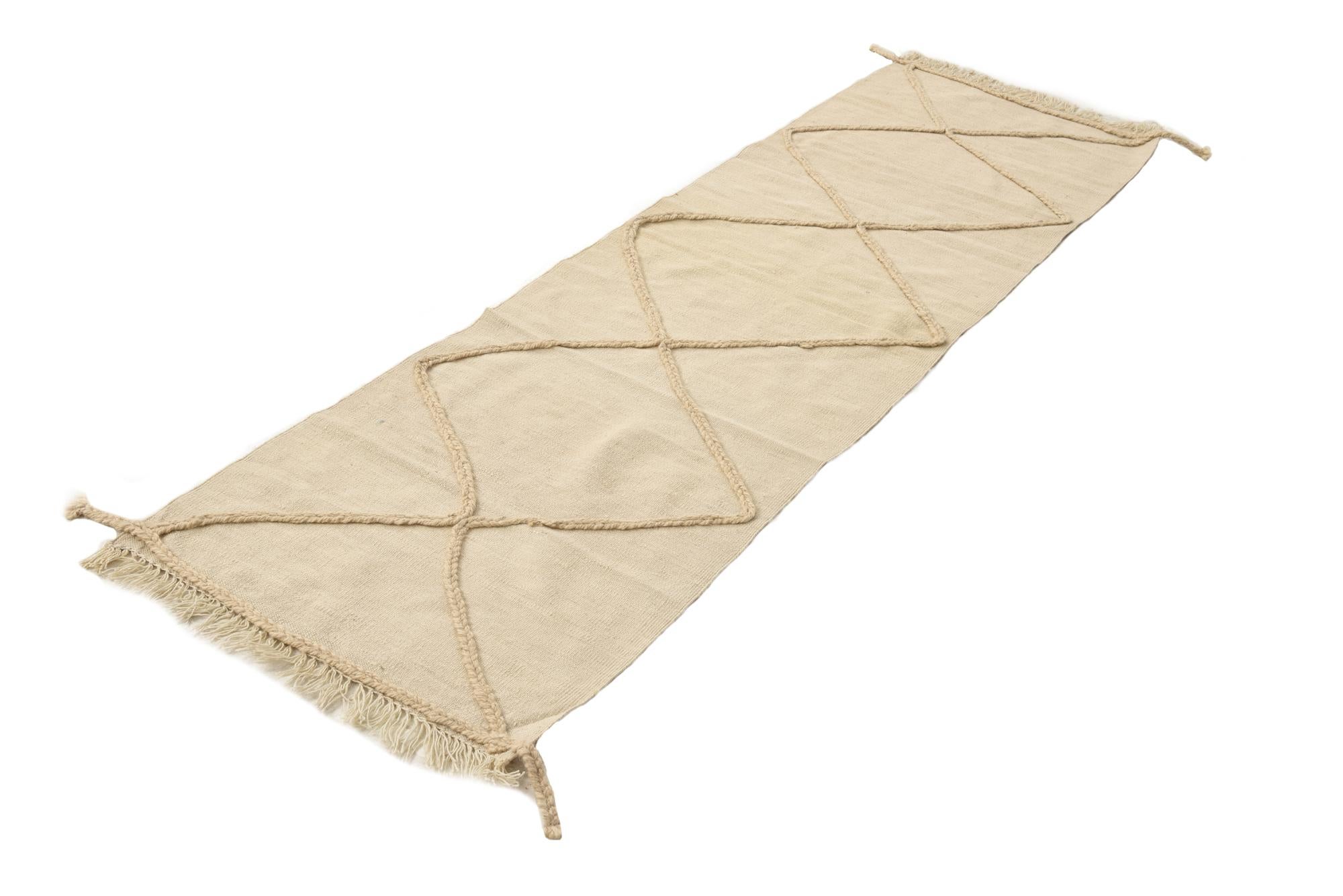 2' 4 x 8' 3 Hand Knotted Moroccan Wool Runner Rug