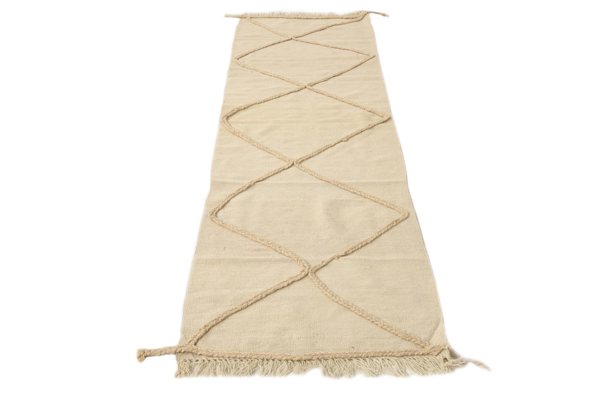 2' 4 x 8' 3 Hand Knotted Moroccan Wool Runner Rug