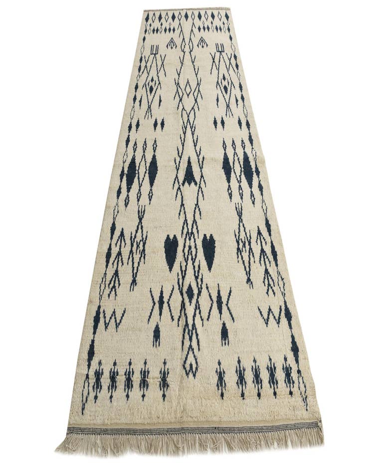 Detail image of 5' x 12' 8  Hand Knotted Moroccan Wool Runner Rug