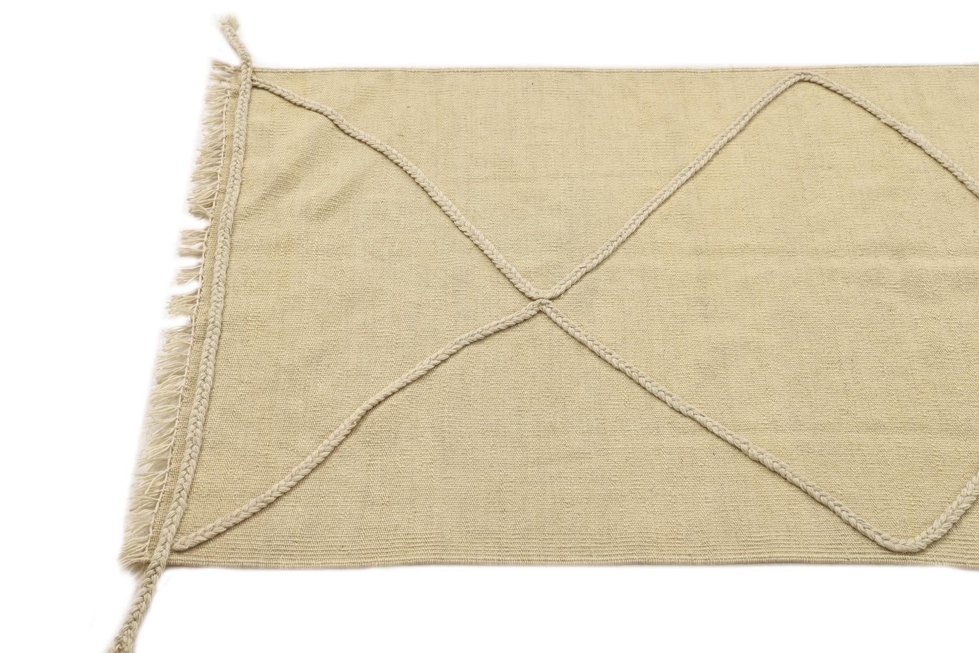 2' 9 x 7' 8 Hand Knotted Moroccan Wool Runner Rug