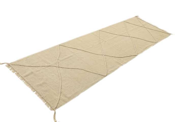 2' 10 x 9' 5 Hand Knotted Moroccan Wool Runner Rug