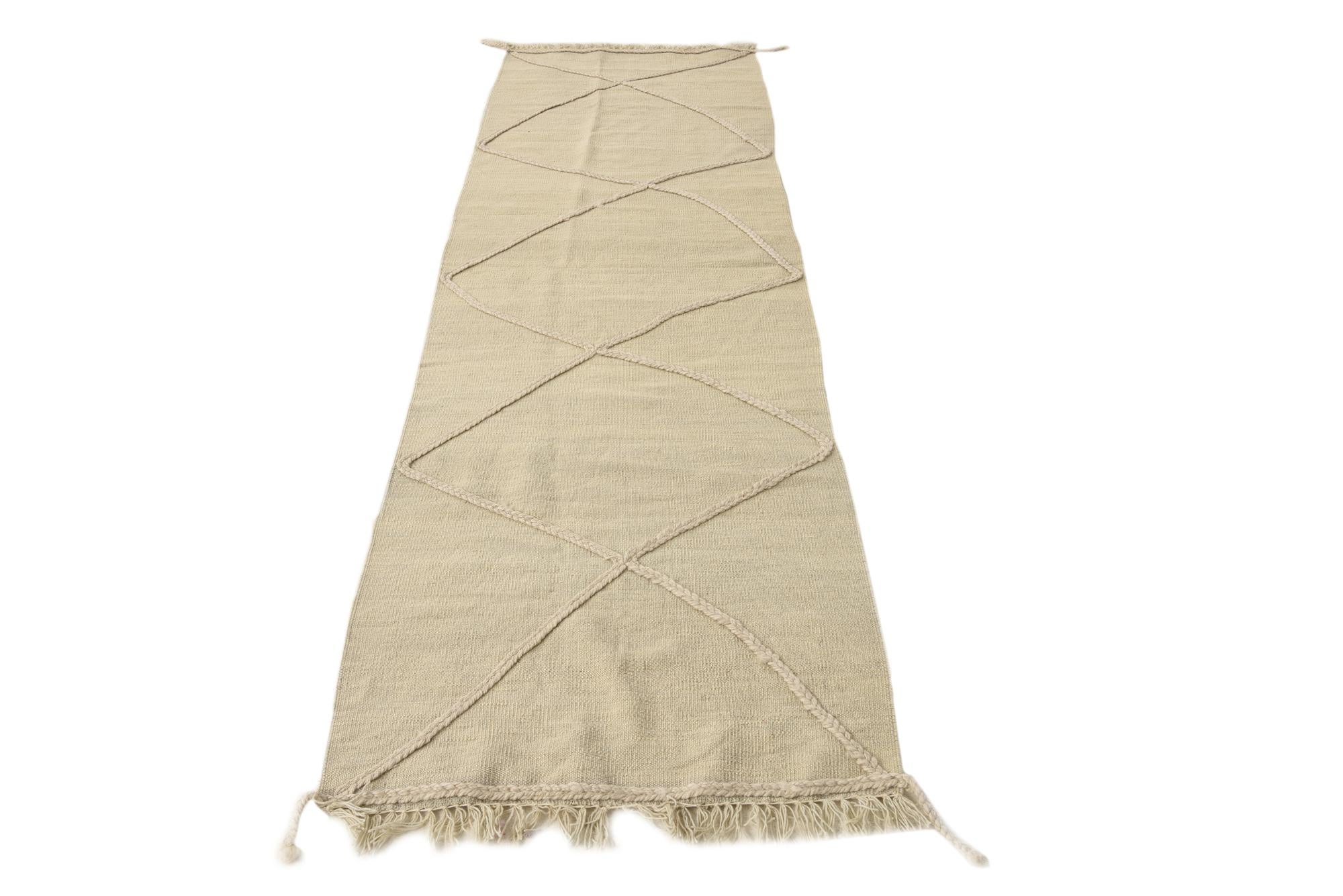 2' 6 x 8' 4 Hand Knotted Moroccan Wool Runner Rug
