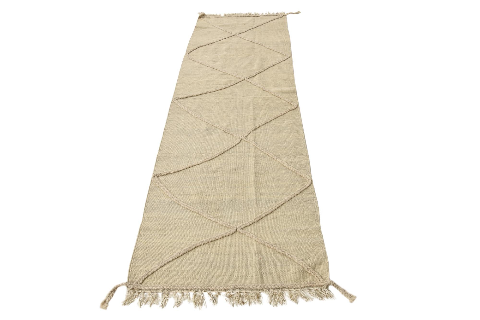 2' 4 x 8' 2 Hand Knotted Moroccan Wool Runner Rug