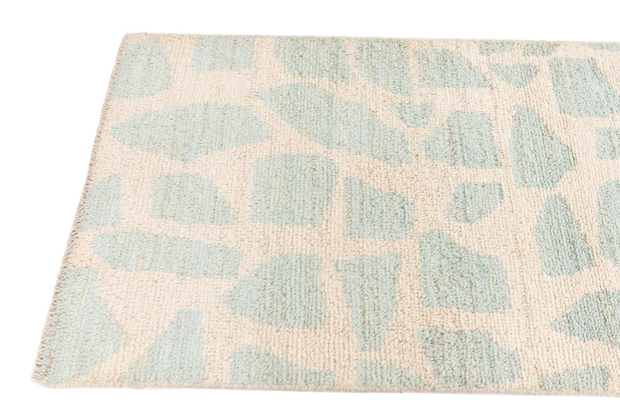 2' 6 x 6' Hand Knotted Moroccan Wool Runner Rug