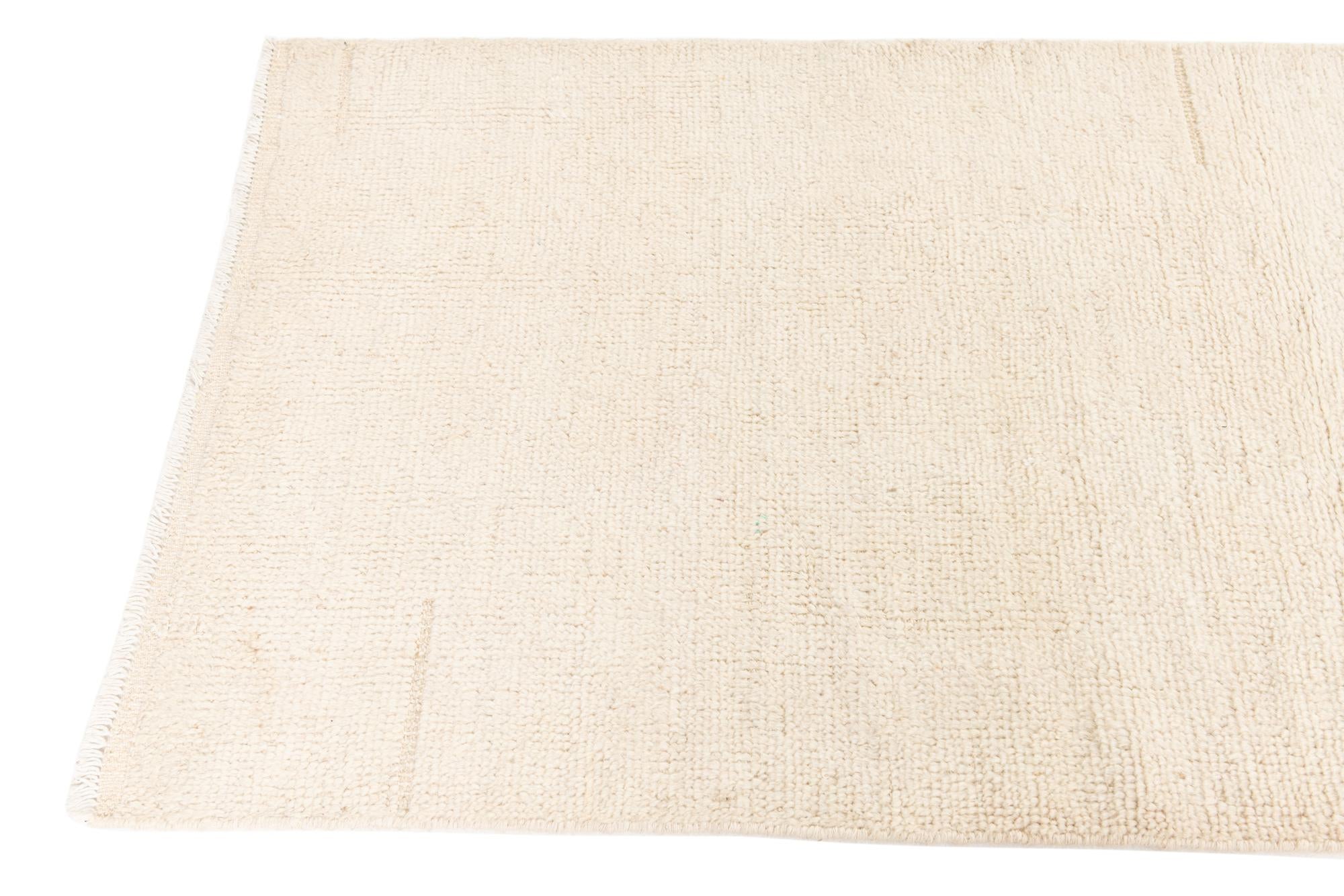 2' 7 x 6' 1 Hand Knotted Moroccan Wool Runner Rug