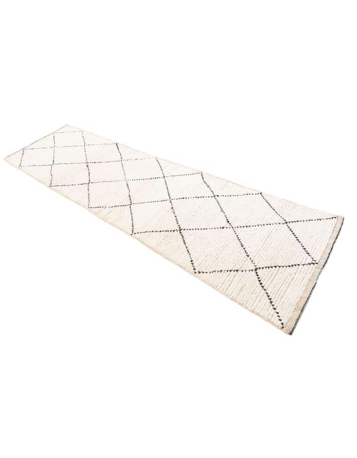 2' 4 x 8' 5 Hand Knotted Moroccan Wool Runner Rug
