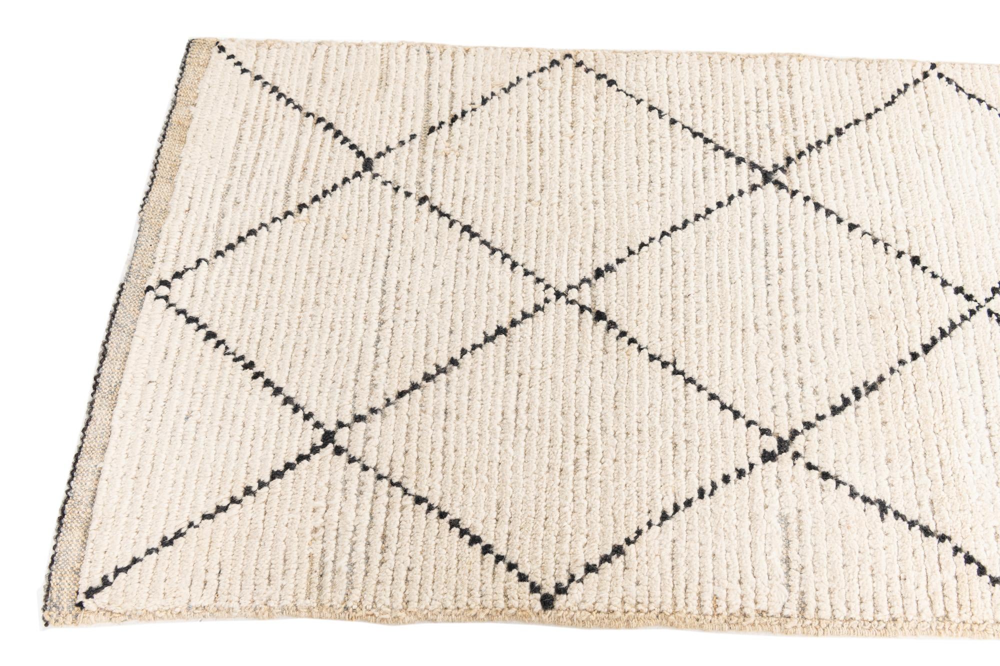 2' 4 x 8' 5 Hand Knotted Moroccan Wool Runner Rug