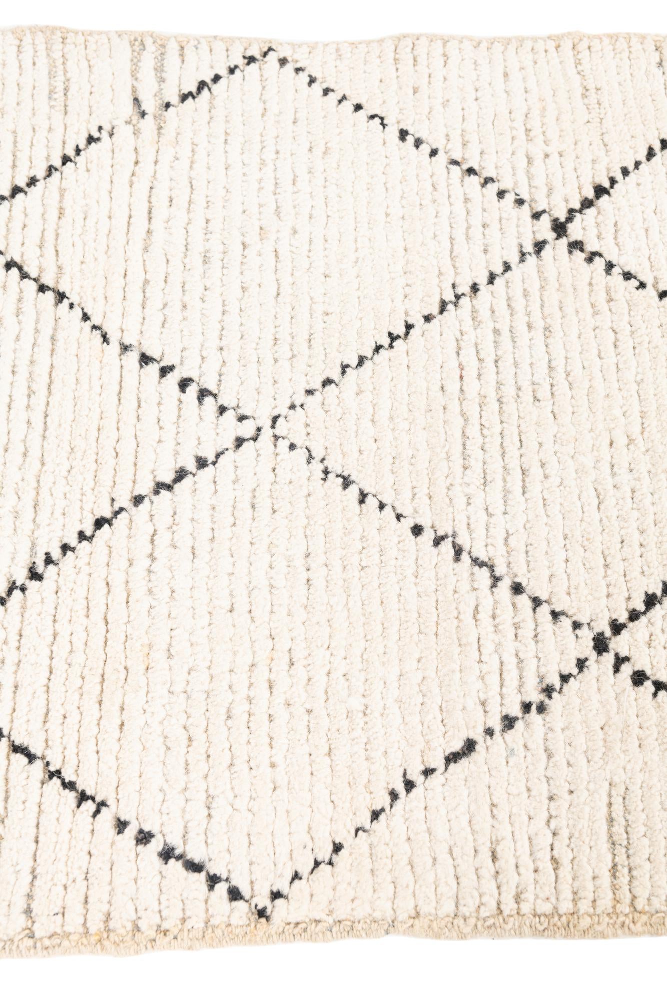 2' 4 x 8' 5 Hand Knotted Moroccan Wool Runner Rug