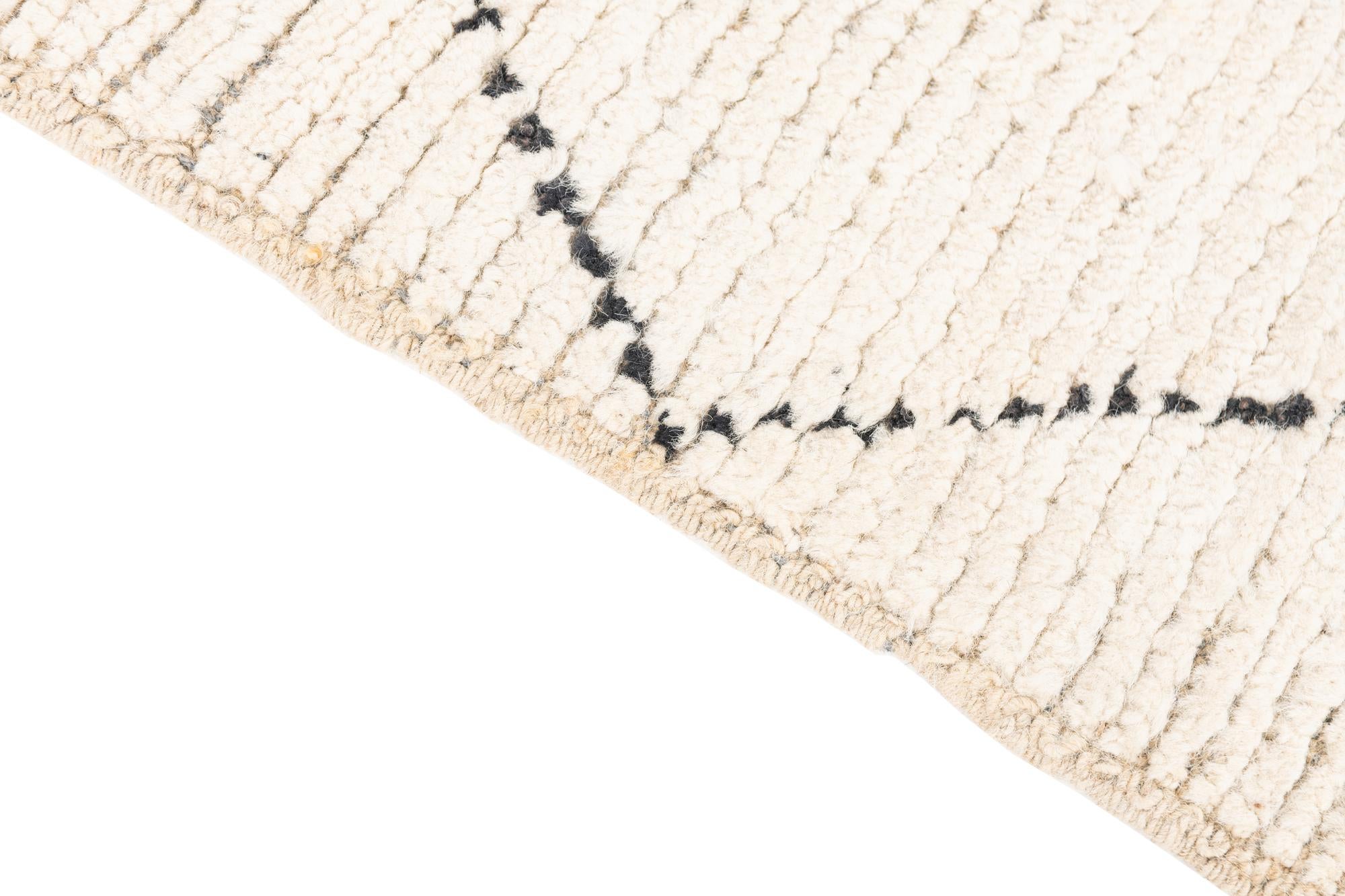 2' 4 x 8' 5 Hand Knotted Moroccan Wool Runner Rug