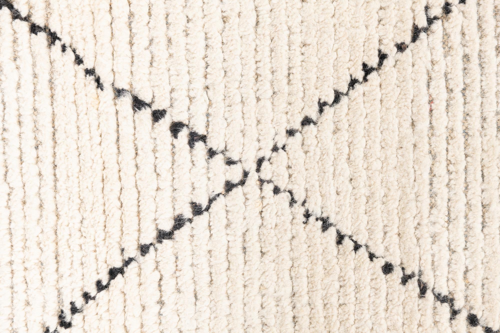 2' 4 x 8' 5 Hand Knotted Moroccan Wool Runner Rug