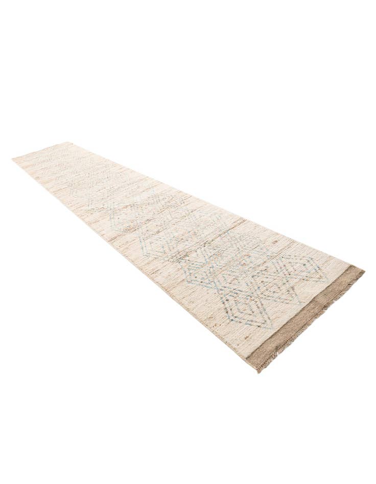 Detail image of 3' 1 x 16'  Hand Knotted Moroccan Wool Runner Rug