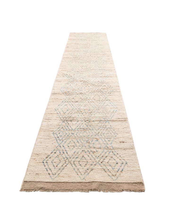 3' 1 x 16' Hand Knotted Moroccan Wool Runner Rug