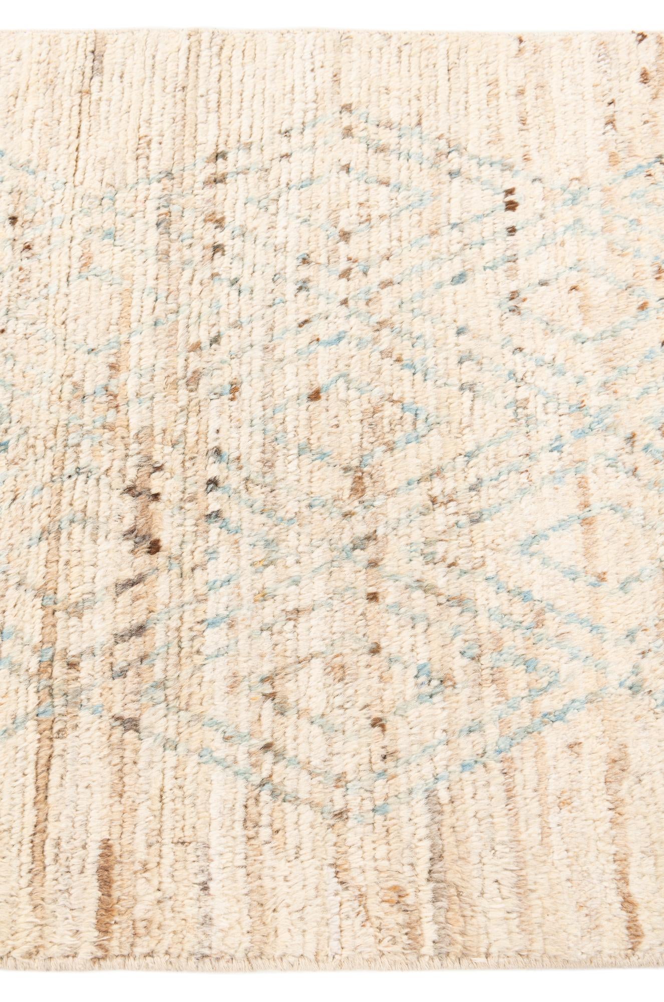 3' 1 x 16' Hand Knotted Moroccan Wool Runner Rug