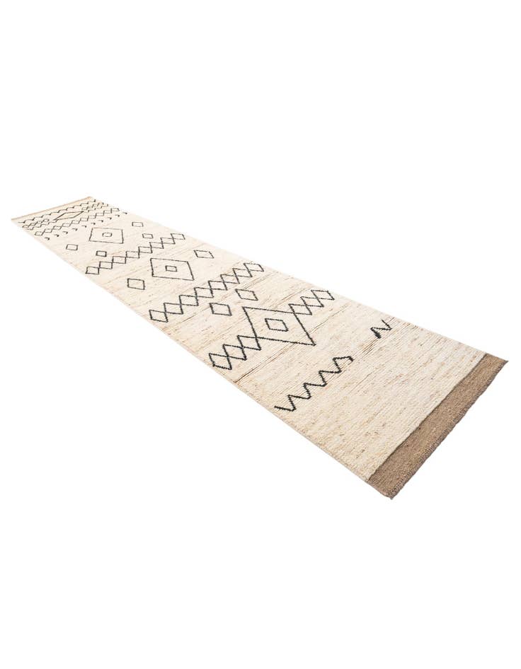 Detail image of 3' 2 x 16' 4 Hand Knotted Moroccan Wool Runner Rug