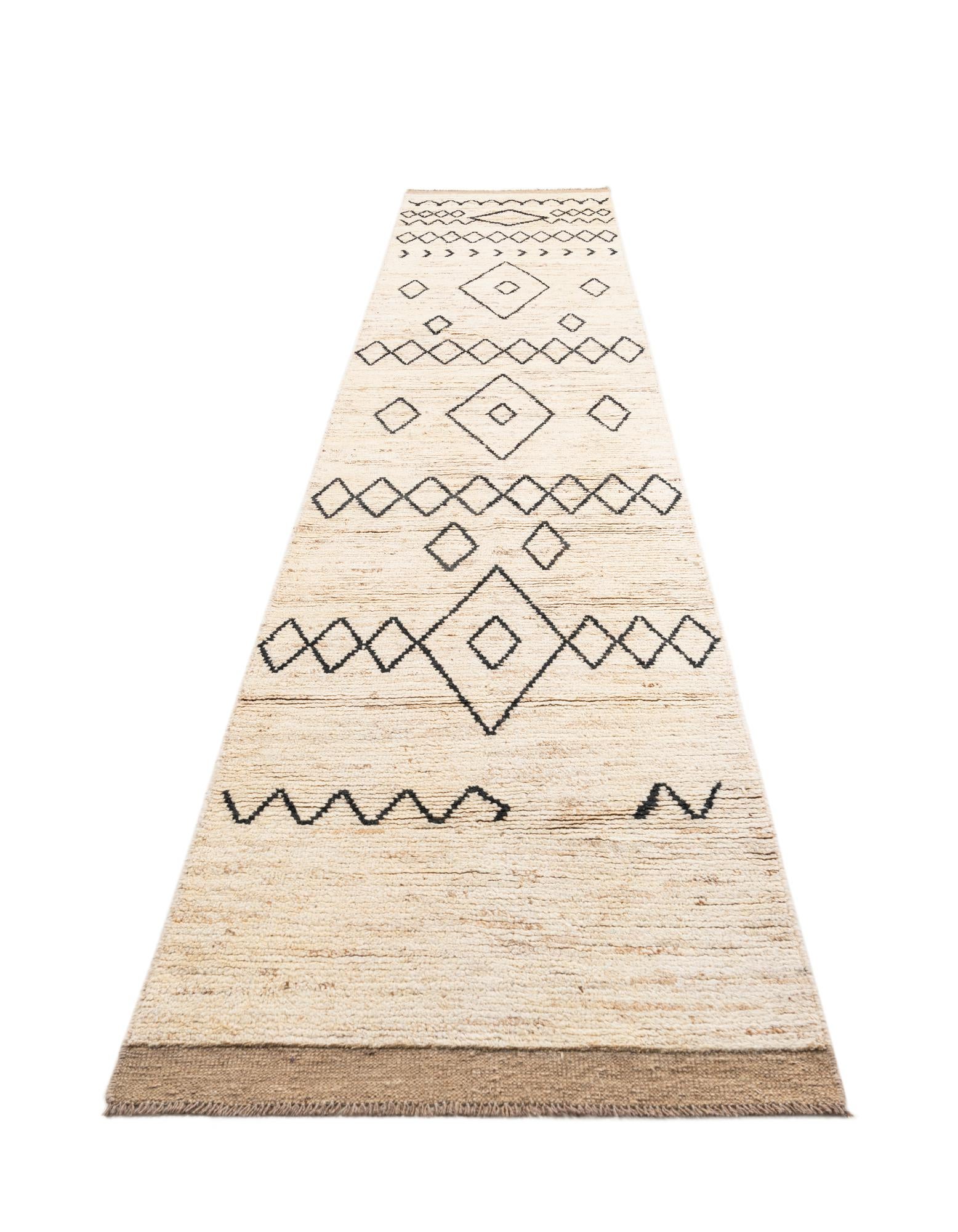 3' 2 x 16' 4 Hand Knotted Moroccan Wool Runner Rug