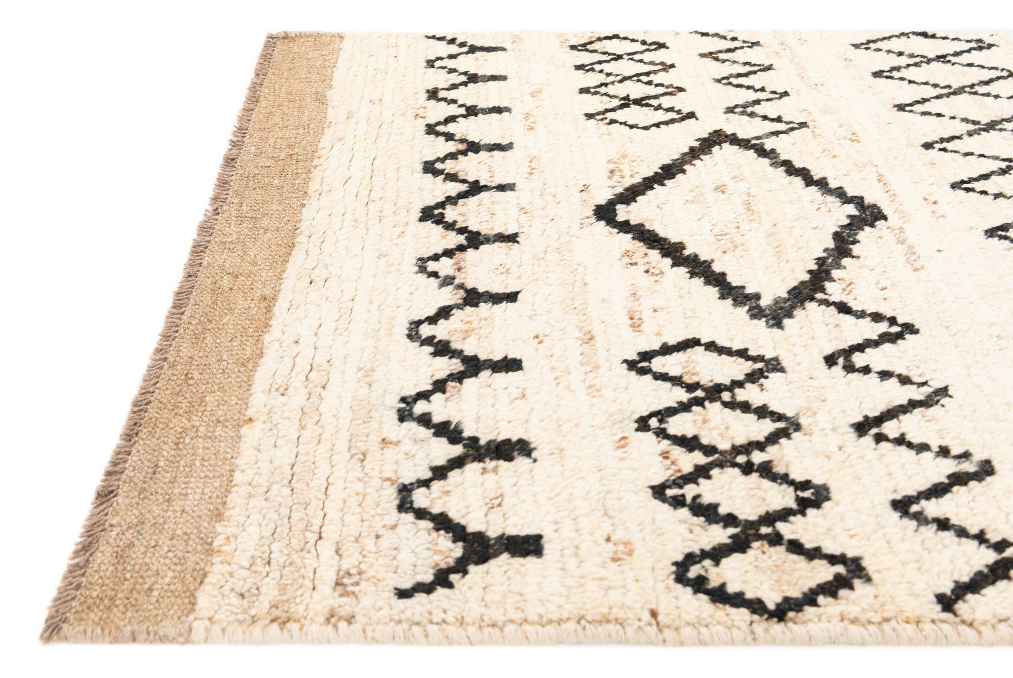 3' 2 x 16' 4 Hand Knotted Moroccan Wool Runner Rug