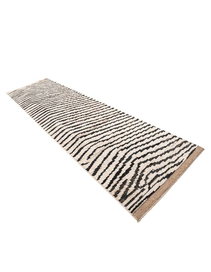 Detail image of 3' 10 x 14' 10  Hand Knotted Moroccan Wool Runner Rug