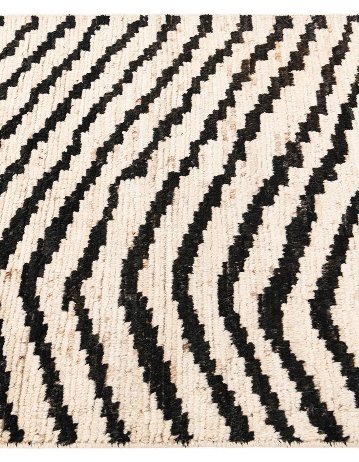 Detail image of 3' 10 x 14' 10  Hand Knotted Moroccan Wool Runner Rug
