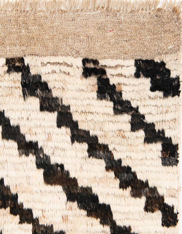 Detail image of 3' 10 x 14' 10  Hand Knotted Moroccan Wool Runner Rug
