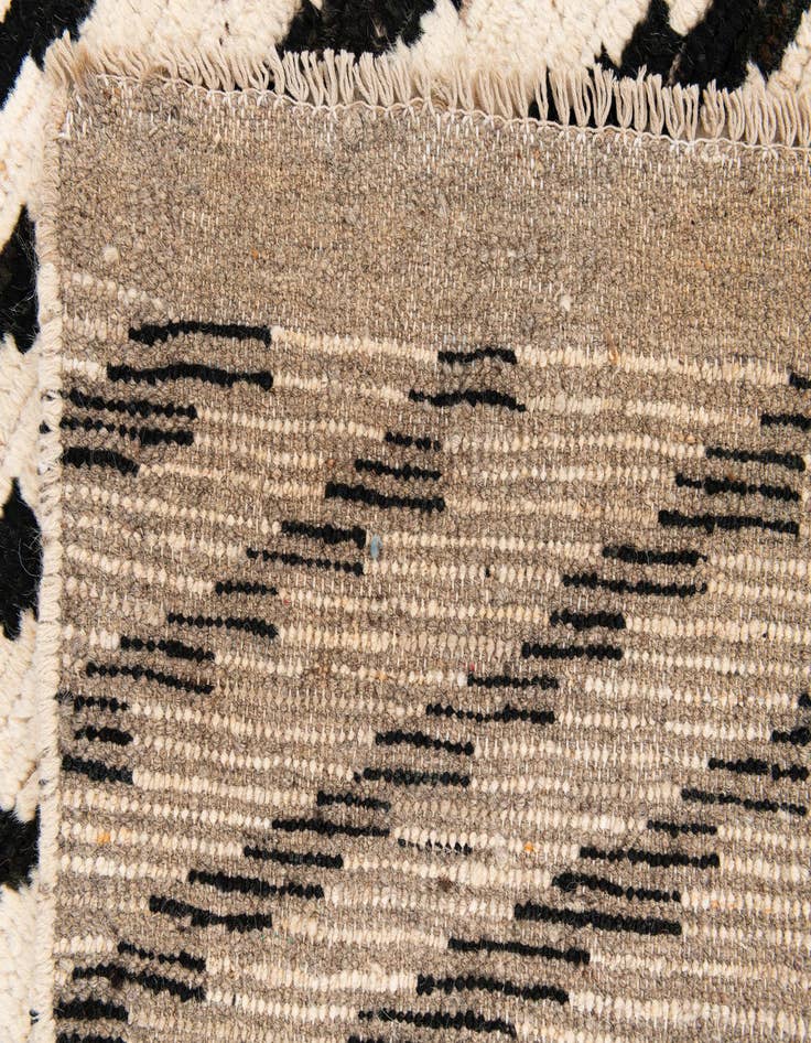 Detail image of 3' 10 x 14' 10  Hand Knotted Moroccan Wool Runner Rug