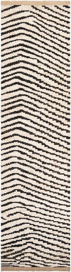 Detail image of 3' 10 x 14' 10 Hand Knotted Moroccan Wool Runner Rug