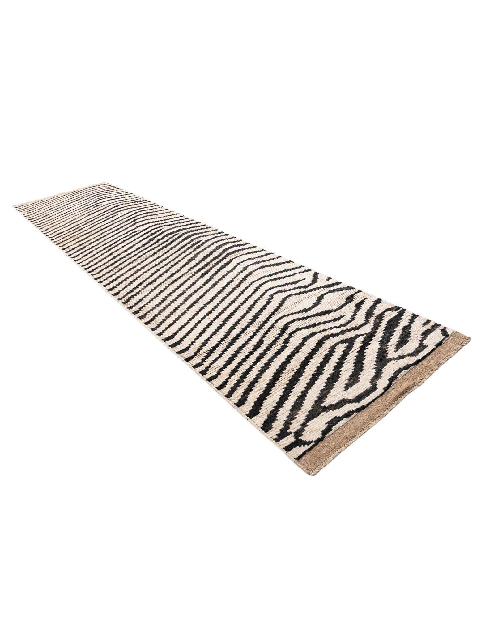 3' 7 x 14' 10 Hand Knotted Moroccan Wool Runner Rug