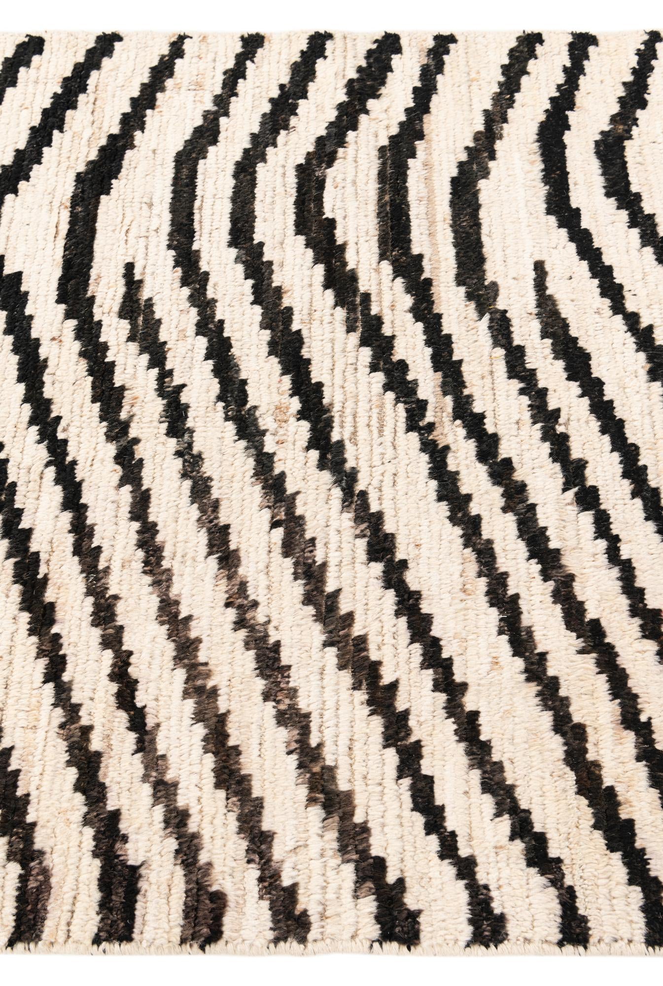 3' 7 x 14' 10 Hand Knotted Moroccan Wool Runner Rug