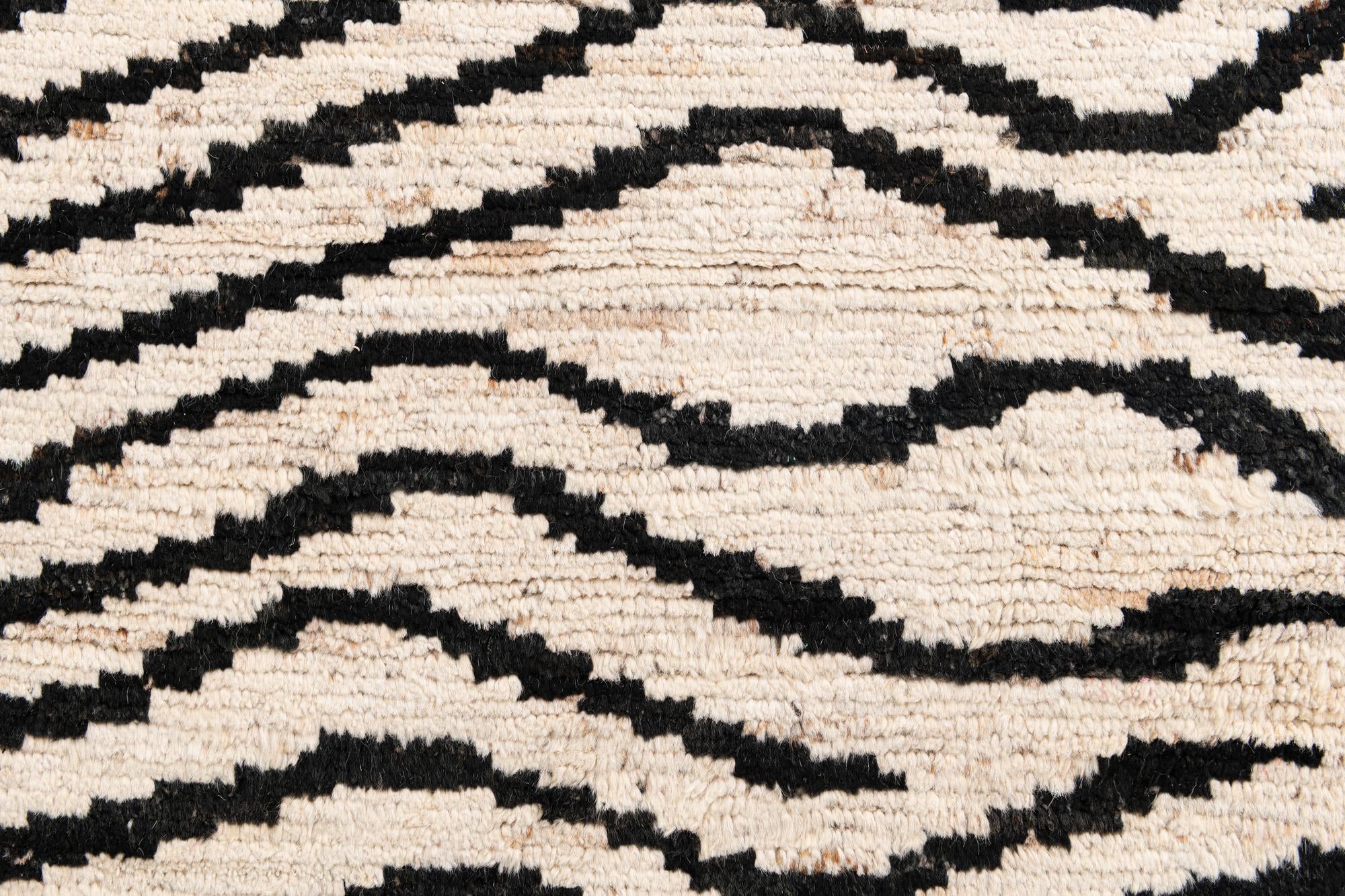 3' 7 x 14' 10 Hand Knotted Moroccan Wool Runner Rug