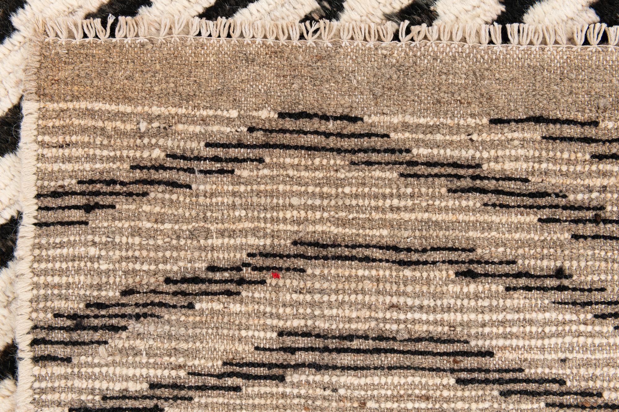 3' 7 x 14' 10 Hand Knotted Moroccan Wool Runner Rug