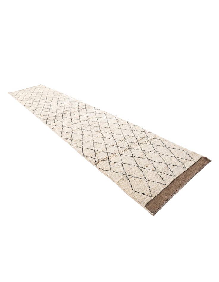 Detail image of 3' 2 x 15' 10 Hand Knotted Moroccan Wool Runner Rug
