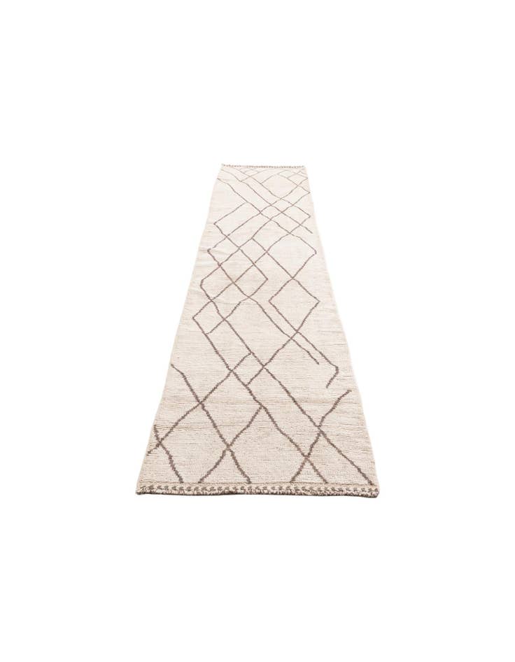 Detail image of 2' 8 x 12' Hand Knotted Moroccan Wool Runner Rug