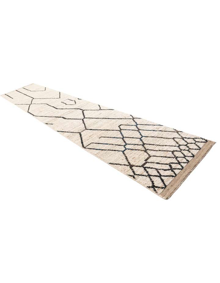 2' x 15' 3 Hand Knotted Moroccan Wool Runner Rug