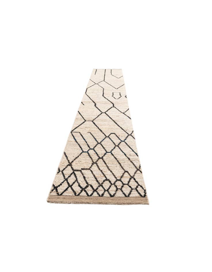 Detail image of 2' x 15' 3 Hand Knotted Moroccan Wool Runner Rug