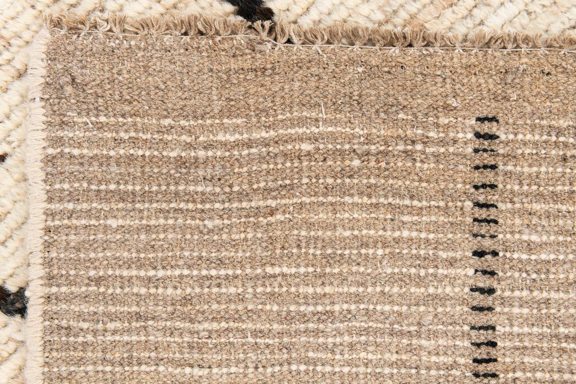 2' x 15' 3 Hand Knotted Moroccan Wool Runner Rug