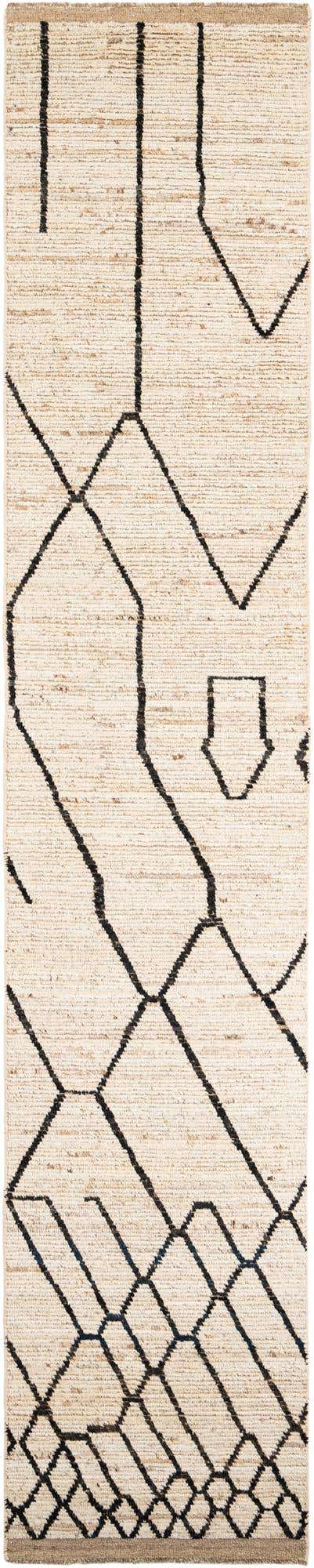 2' x 15' 3 Hand Knotted Moroccan Wool Runner Rug