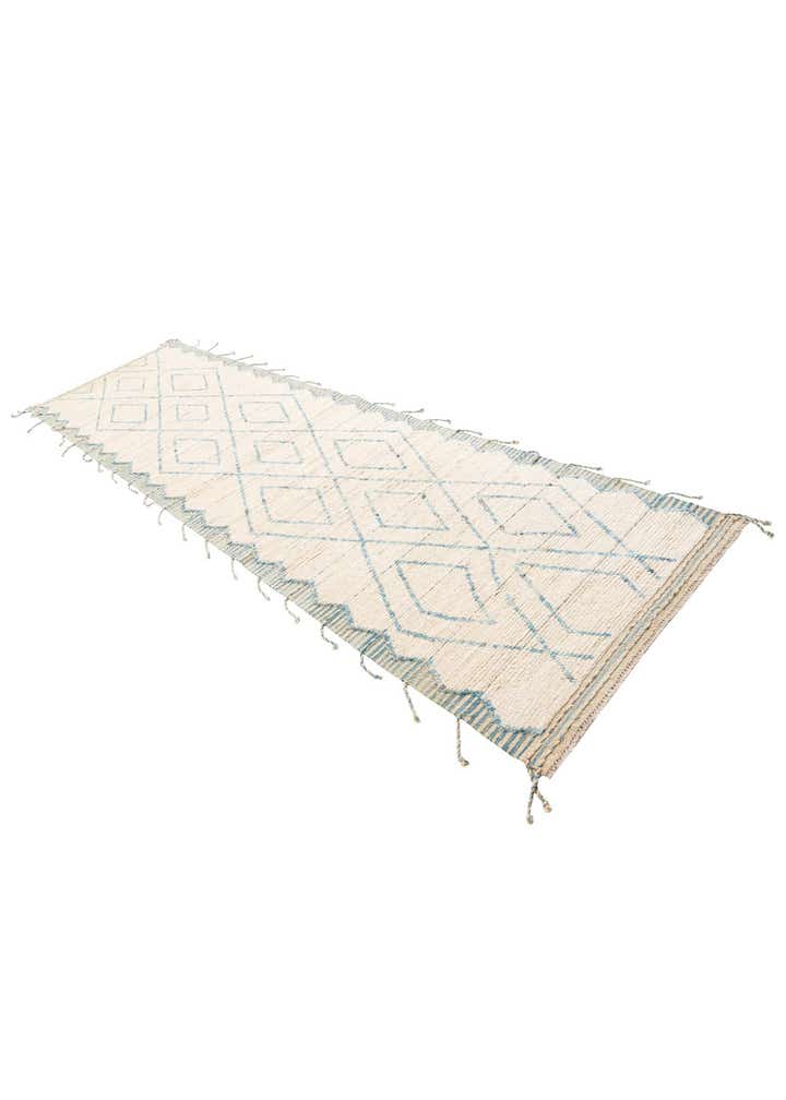 3' 7 x 13' Hand Knotted Moroccan Wool Runner Rug
