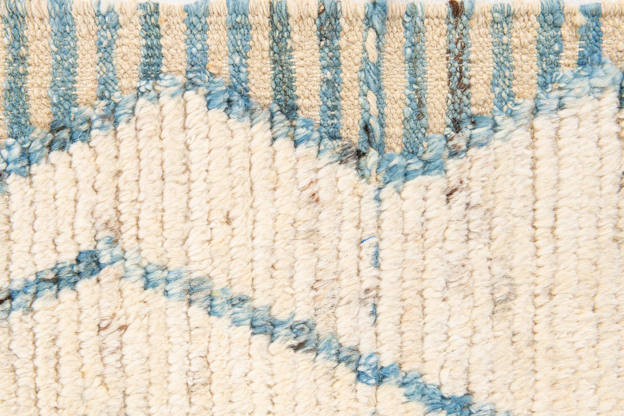 3' 7 x 13' Hand Knotted Moroccan Wool Runner Rug