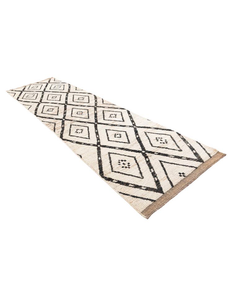 Detail image of 3' 5 x 12' 10 Hand Knotted Moroccan Wool Runner Rug