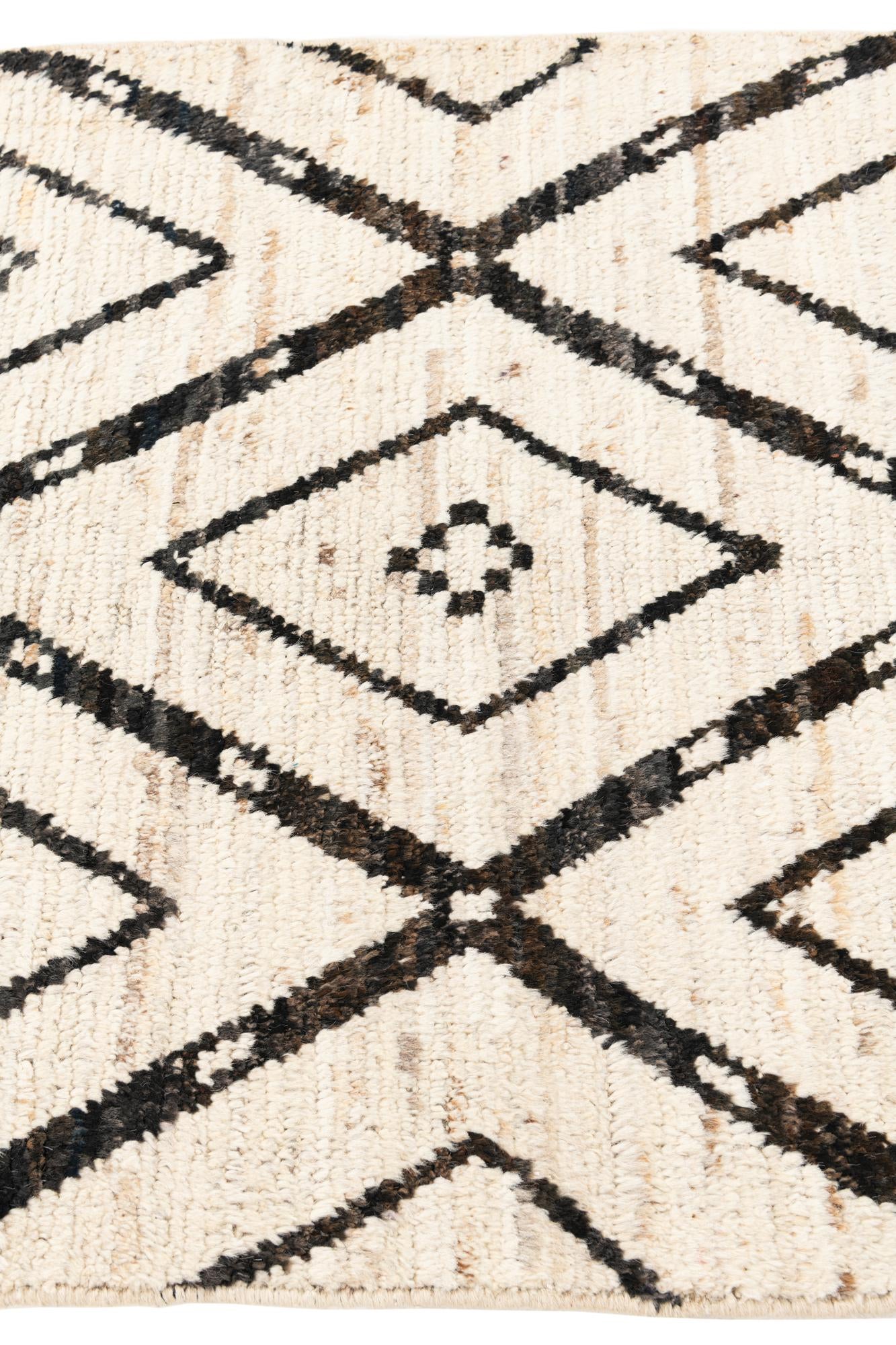 3' 5 x 12' 10 Hand Knotted Moroccan Wool Runner Rug