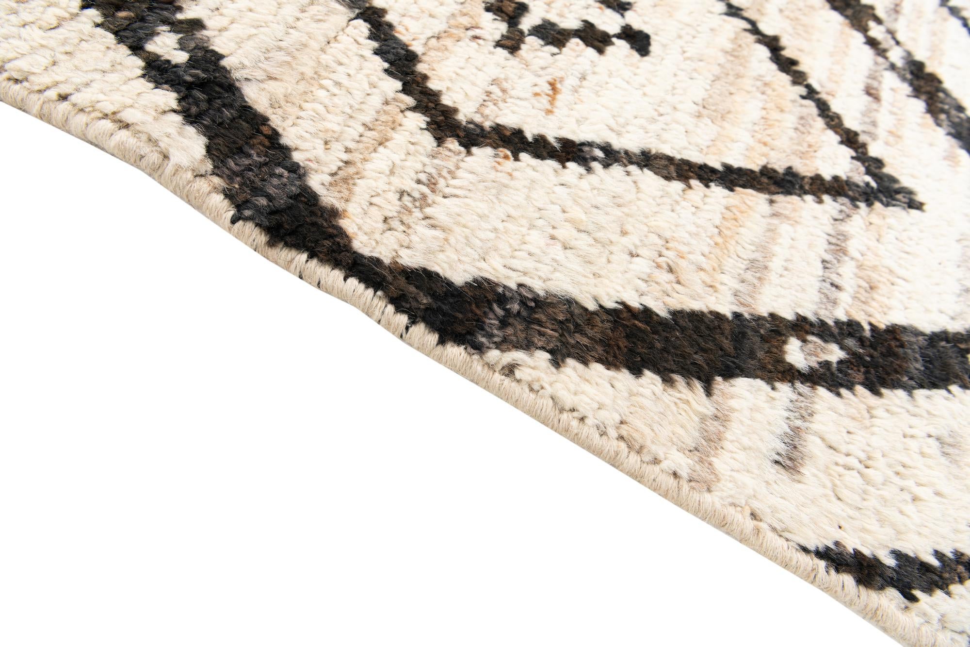 3' 5 x 12' 10 Hand Knotted Moroccan Wool Runner Rug
