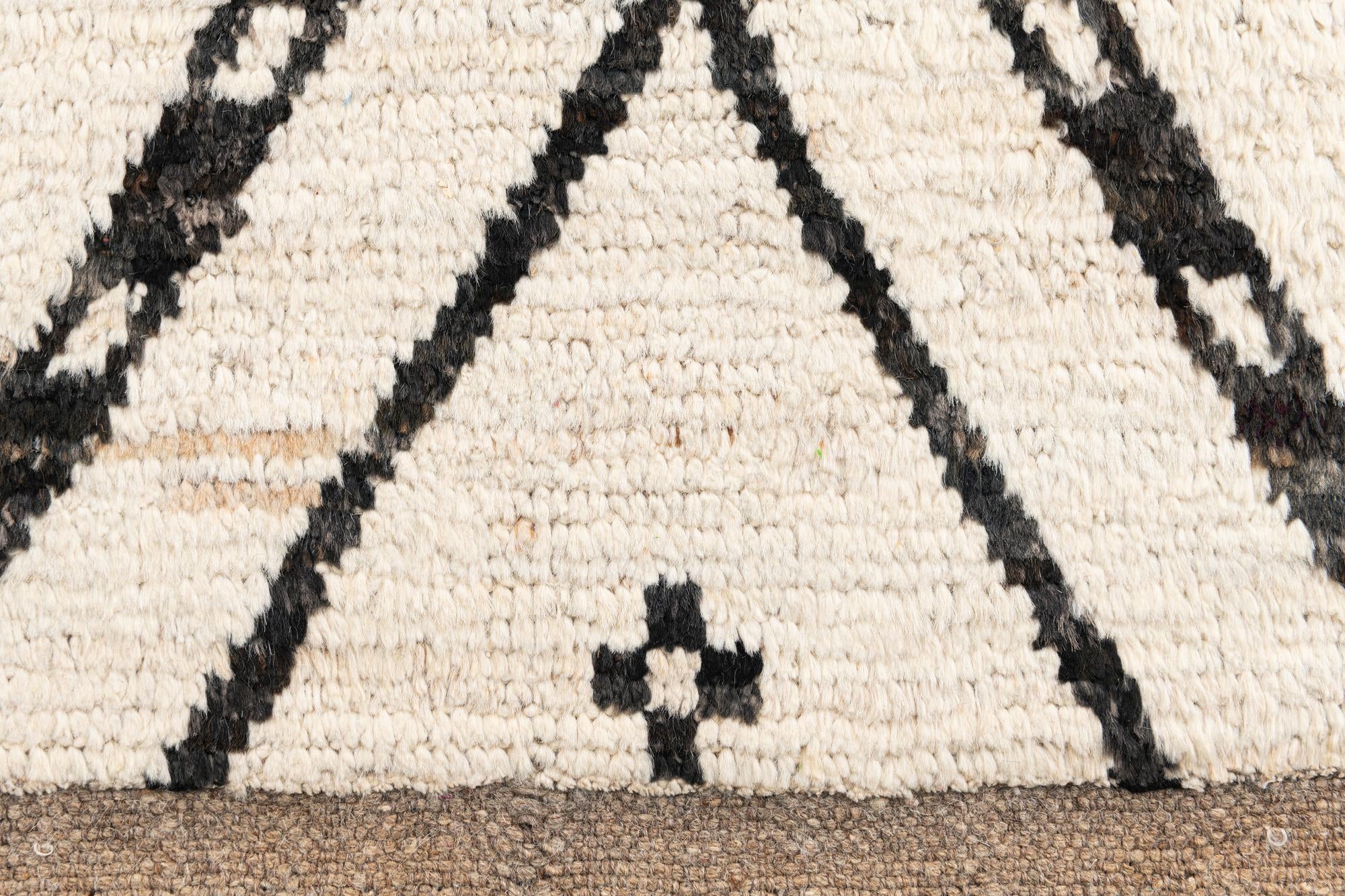 3' 5 x 12' 10 Hand Knotted Moroccan Wool Runner Rug