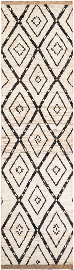 Detail image of 3' 5 x 12' 10 Hand Knotted Moroccan Wool Runner Rug