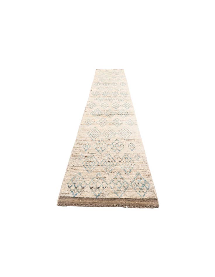 Detail image of 3' 1 x 15' 10 Hand Knotted Moroccan Wool Runner Rug