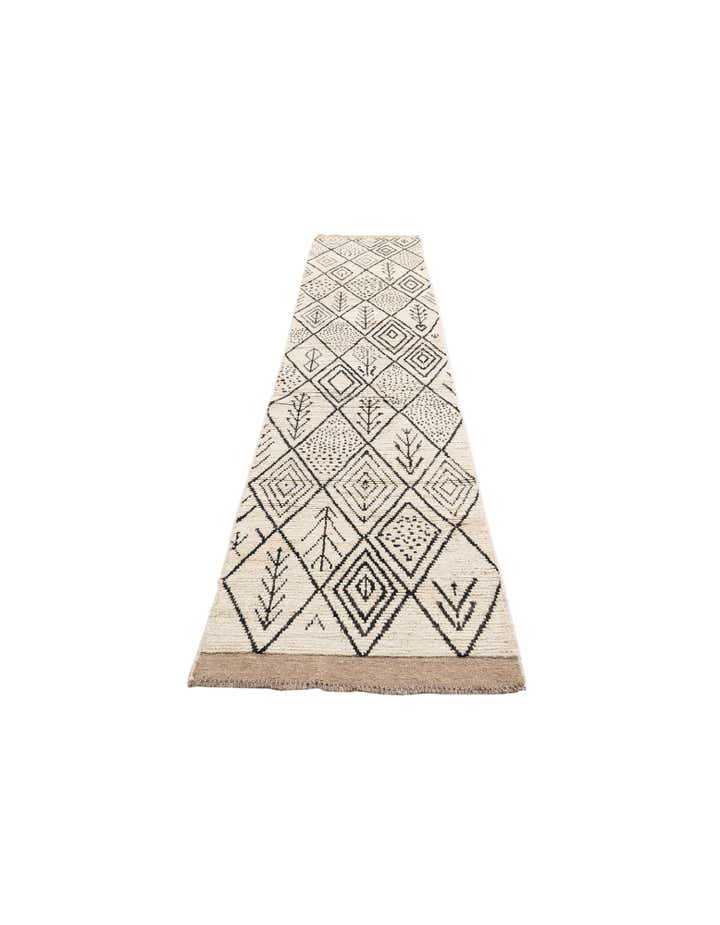 2' 9 x 13' 7 Hand Knotted Moroccan Wool Runner Rug