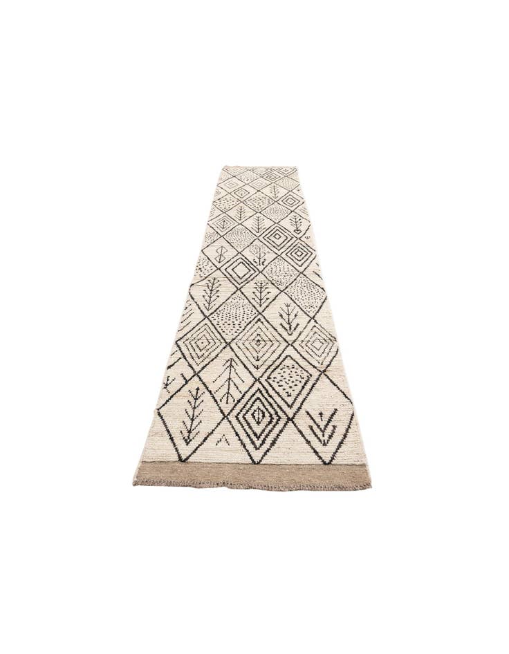 Detail image of 2' 9 x 13' 7 Hand Knotted Moroccan Wool Runner Rug